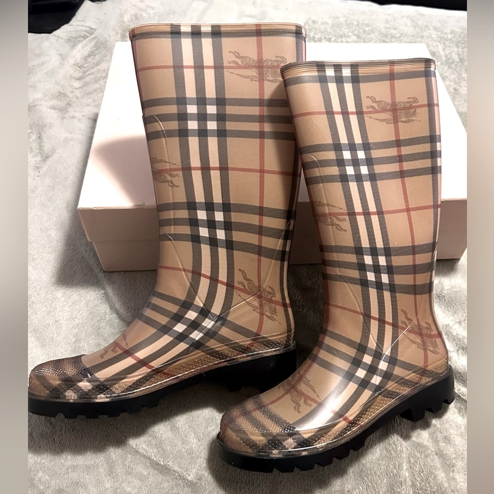 Burberry Haymarket Plaid Rain Boots - Brand New W/ Original Box